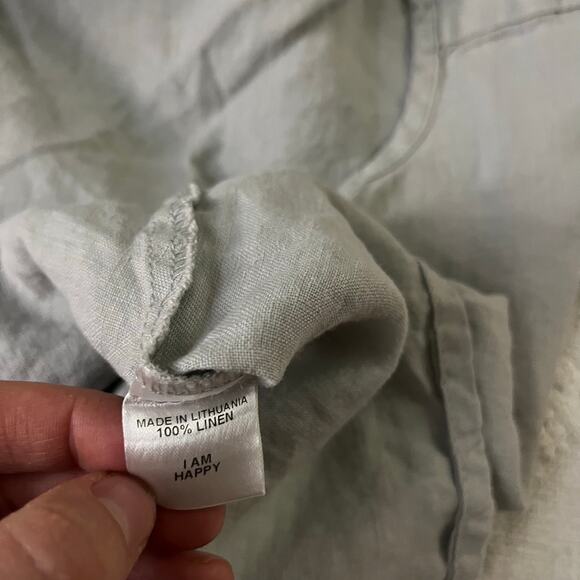 Flax 100% Linen Sleeveless Tank Top Light Gray Size S Minimalist Coastal Beach - Picture 5 of 5